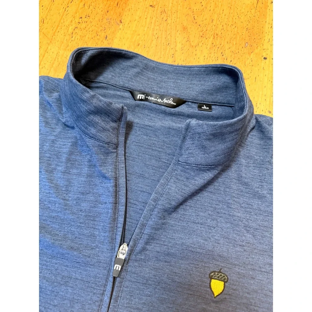 Spanish Oaks • TravisMathew 1/4 Zip Pullover Size L Heather Blue Golf Shirt